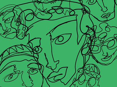 Continuous Contour Line Faces I