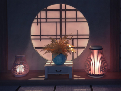 Japanese Tatami Room 3d animation 3d set 3dmodelling architecture visualization interior architecture interior design japan lighting moody romantic setdesign