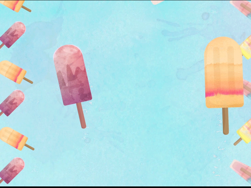 Popsicles - Summerbreeze 2d 2d animation 2d illustration candy gif gradient intro motion graphic popsicle summer vector illustration watercolor