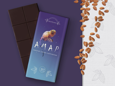 AMAP-natural cocoa redesign chocolate dribbbleweeklywarmup dribble logo mascot package design rainforest redesign weekly warm up wrapper