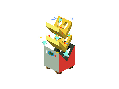 Isometric Letter M 2d 36daysoftype 36daysoftype07 alphabet chevron design game icon illustration isometric letter machine star tyography typo vector