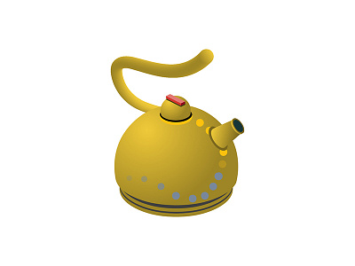 Isometric Number 5 2d 36daysoftype 36daysoftype07 5 boil design game hot icon illustration isometric kettle kitchen number pot steam utensils vector yellow