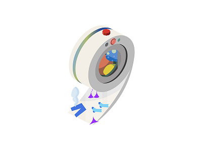 Isometric Number 9 2d 36daysoftype 36daysoftype07 3d chores clean clothes design game icon illustration isometric letter logo number 9 steam tumble vector washing machine