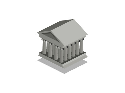Temple of Artemis 3d building city game icon island isometric map temple town