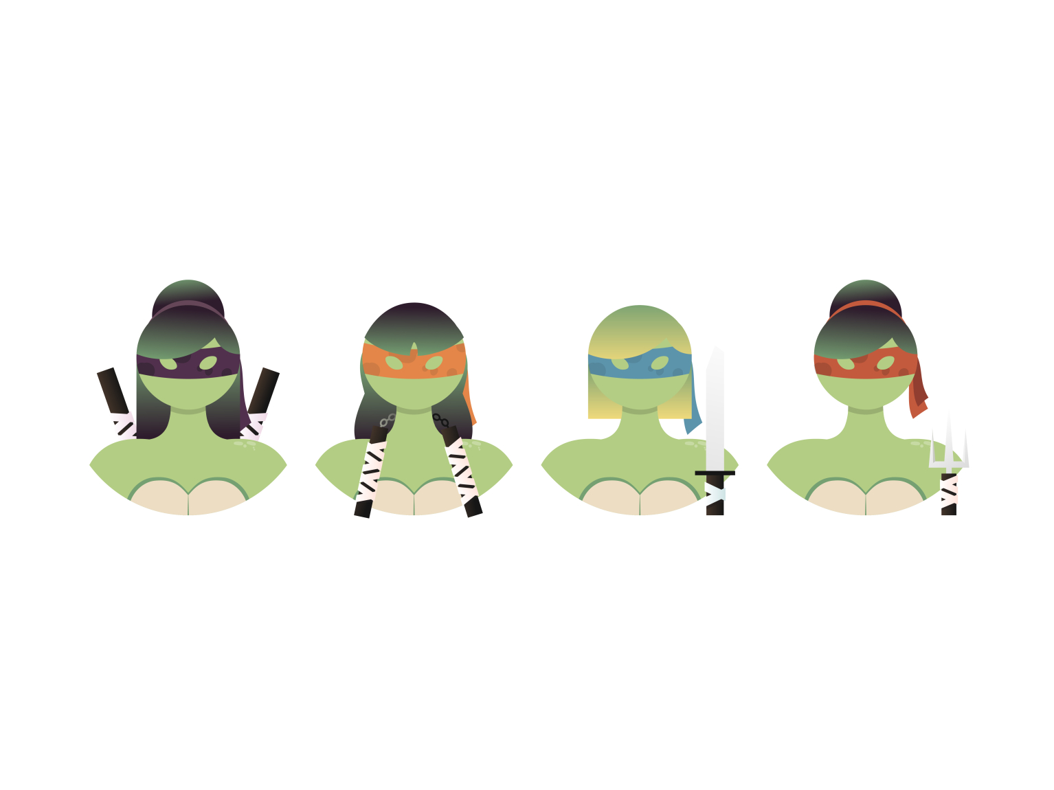 Ninja Turtle Girls by Güneş Özcan on Dribbble