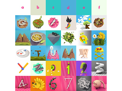 Low Poly Objects Alphabet