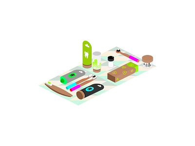 🦷🌱 Isometric Dental Products stock illustration