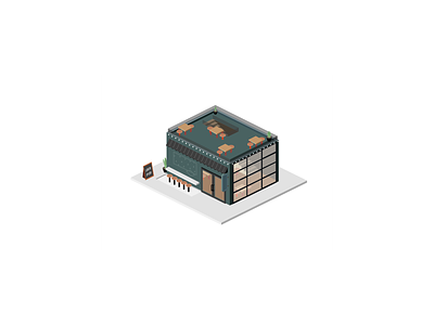 Isometric Coffee Shop & Bakery architecture building commercial real estate details exterior design icon illustration isometric isometric art isometric building isometric coffee shop isometric design isometric icons isometric illustration isometry shop small business small icons store tiny house