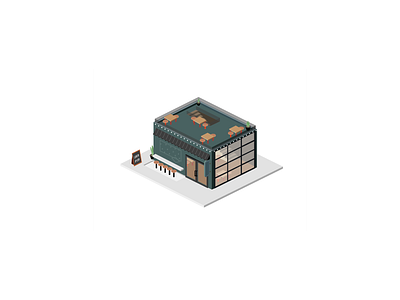 Isometric Coffee Shop & Bakery architecture building commercial real estate details exterior design icon illustration isometric isometric art isometric building isometric coffee shop isometric design isometric icons isometric illustration isometry shop small business small icons store tiny house