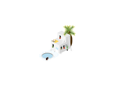 🌴 Isometric Summer House 2d 3d architecture cute design for sale greece holiday house icon icons illustration isometric real estate santorini small icons summer house ui vacation vector