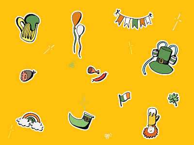 🍀 St. Patrick's Day Doodle Icon Set 🍻