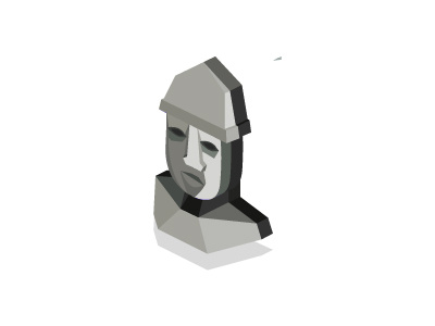 Bust of a Sumerian Guy anatolia ancient game icon isometric king low poly mathematician sculpture stone thales turkey