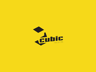 Cubic Records logo 2d 3d branding clean design geometry icon illustration isometric isometric art letter logo music negative space personal project record simple typography ui vector