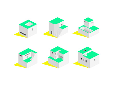 Isometric Abstract Buildings V.02 2d abstract architecture city cube design game home house icon icon set illustration isometric isometric icons isometric illustration istock mock up town vector white house
