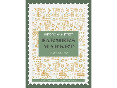 Farmers Market Poster 🥬🌽🥕 2d brand branding farm farming food geometric graphic design icon illustration letter local organic pattern poster rebound shop typography weekly warmup