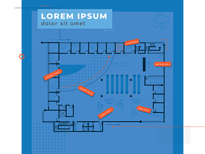 Floor Plan 2d abstract architecture book branding design flat floor plan geometric graphic design house icon idea illustration it map page tech technology vector