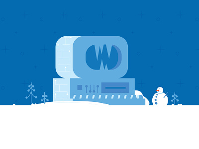 Frozen 2d blue card challenge christmas computer design dribbble flat frozen holiday icon illustration screen snow tech vector warmup weekly winter