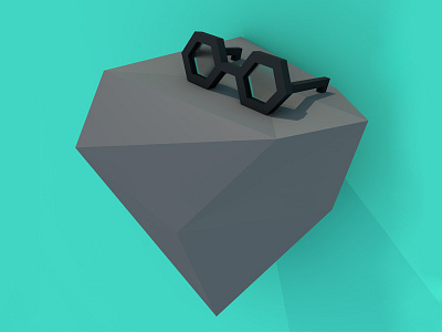 O for Optic 2d 3d c4d cinema 4d game glasses icon island optic rock stone video game
