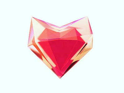 Low Poly Heart in Ice 3d c4d cinema 4d game gem heart ice icon jewel logo love