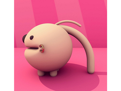 Pussy Cat 9 3d 9 animal c4d cat cinema 4d game icon number pet piercing pink