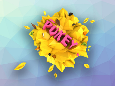 P for Puke 3d bright c4d funky gross icon idea illustration logo low poly pop puke