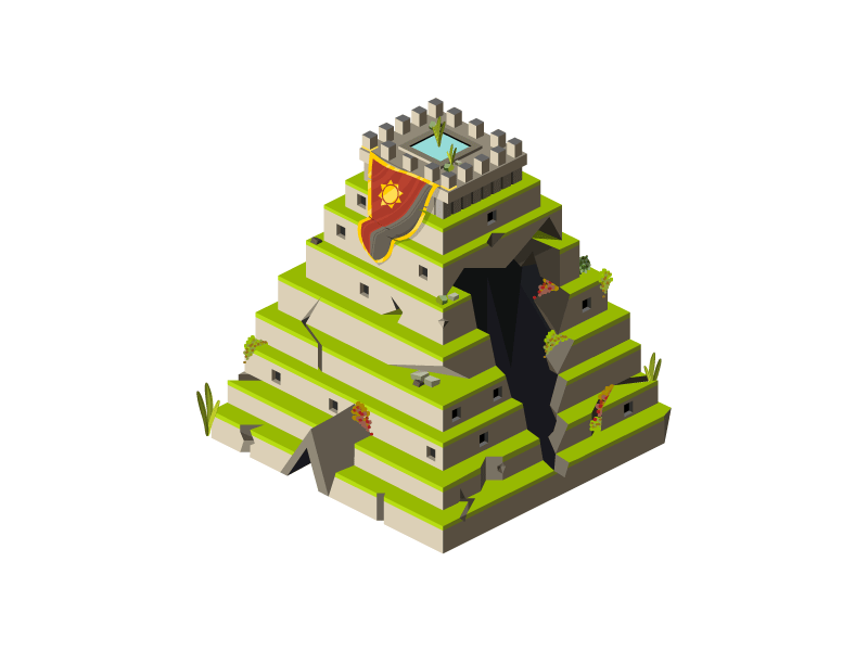 Mayan Temple 3d building city game house icon island isometric map temple town