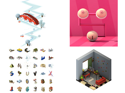 Top Shots from 2018 2d 3d alphabet animation architechture body building c4d city game illustration illustrator island isometric letter low poly map room town typogaphy