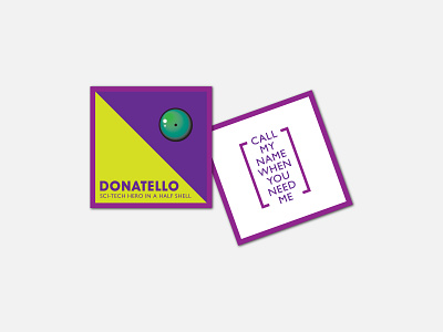 Weekly Warm-Up_Business Card for Donatello branding branding design business card business card design card design donatello eye green hero info letter purple simple superhero tmnt turtle type typeface typogaphy