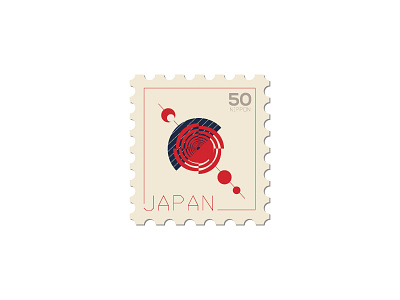 Postage Stamp Design_JAPAN abstract composition destination fan flat futuristic japan japanese letter logo mail minimalistic postage rose simple stamp travel typo typography vacation