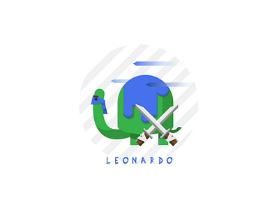 Leo 2d animal design fan art fanart flat design font hero icon illustration katana leonardo letter ninja ninja turtles tmnt turtle vector weapon