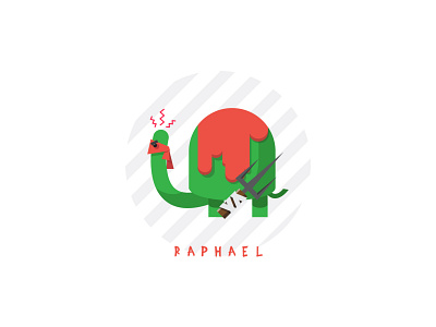 Raphael 2d animal design fan art fanart flat design font hero icon illustration letter ninja ninja turtles pet raphael sai tmnt turtle weapon