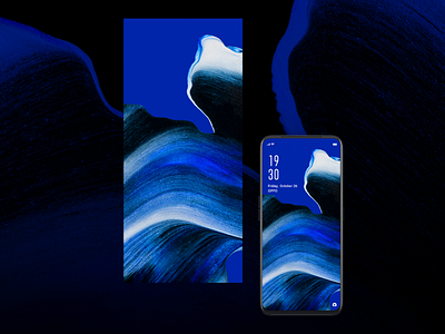 Wallpaper design OPPO Reno2 Series. Dark Blue