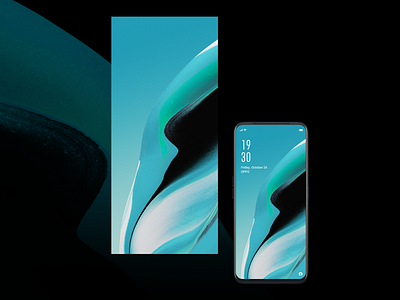 Wallpaper design OPPO Reno2 Series. Cyan Light