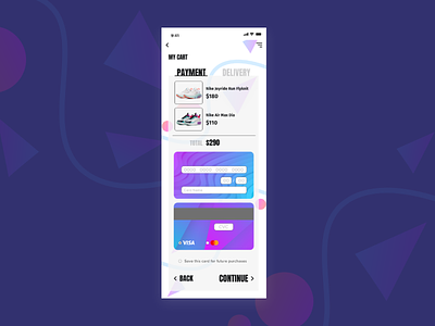 Payment Screen app design card cart design illustration payment form ui