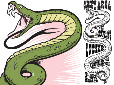 Snake poster silkscreen vector illustration
