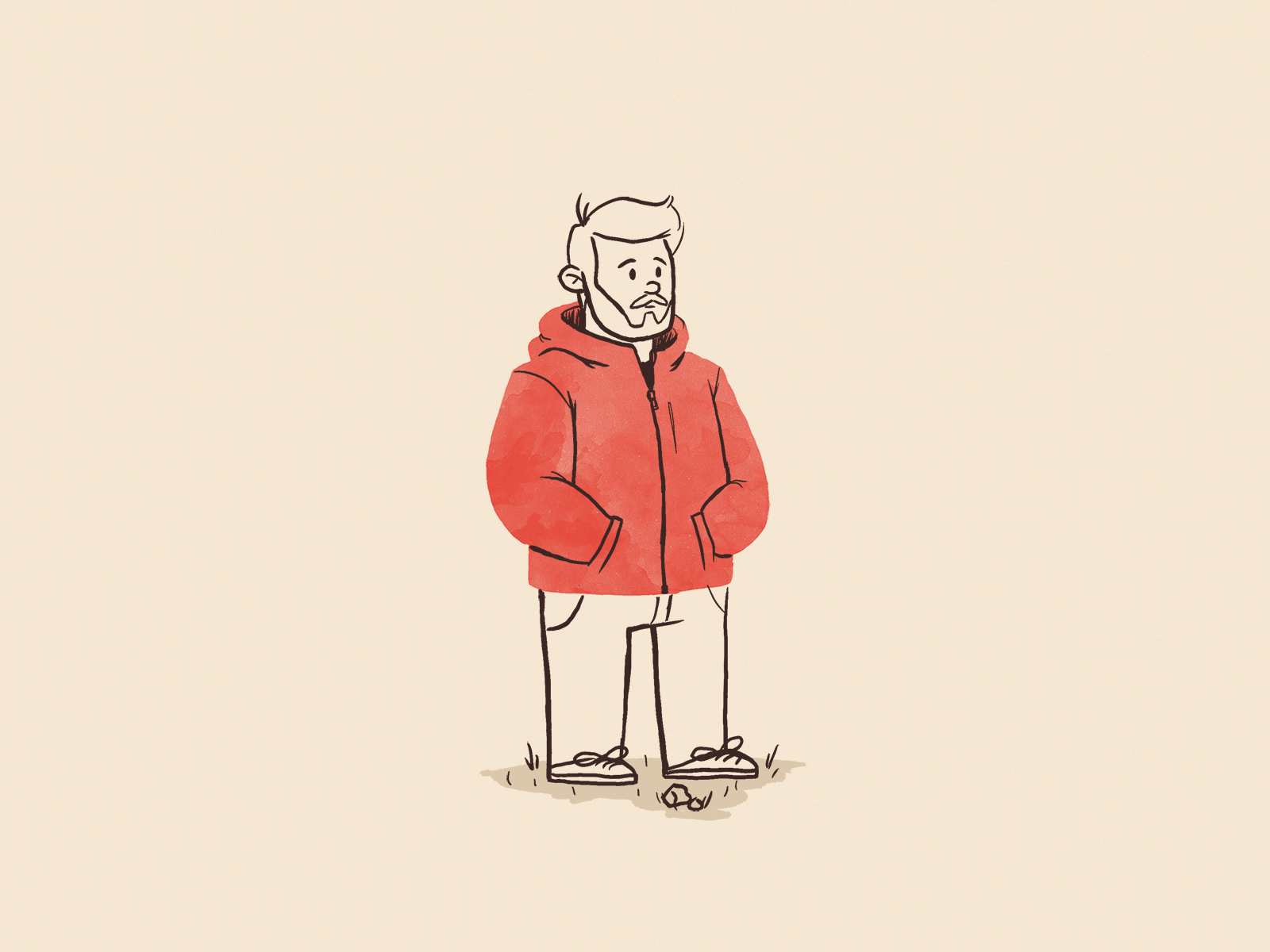 Red Windbreaker (Self-portrait) by Francisco Marcos Lombardi on Dribbble