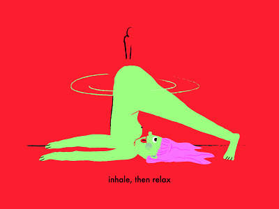 Inhale, then relax fart illustration illustrator inhale pilates relax
