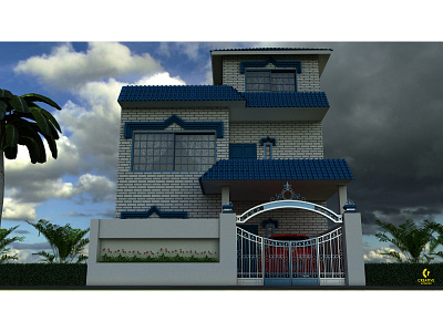 Exterior Design 3dsmax autocad color design exterior design house modeling photoshop rendering residential