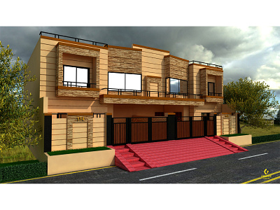 Afzal's House Exterior Design design exterior design modeling rendering residential