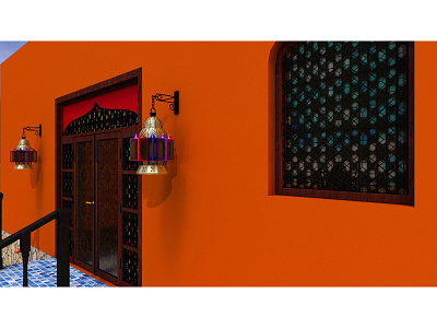 Moroccan Restaurant color design exterior design interior interior design modeling rendering restaurant