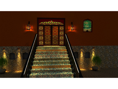 Moroccan Restaurant design exterior design interior interior design modeling rendering restaurant