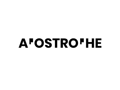Apostrophe Black branding clean design flat icon identity lettering logo minimal typography vector