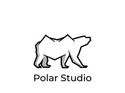 PolarStudio branding clean design flat identity illustration logo minimal typography vector