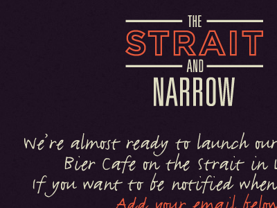 Strait & Narrow brand holding logo typography