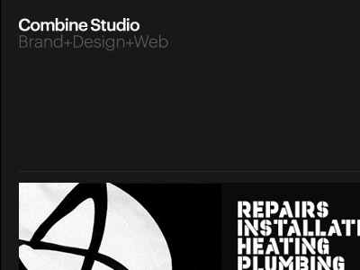 Combine Studio Website brand identity strapline triptych website