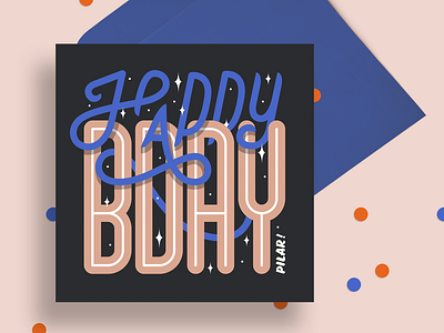 Birthday card bday birthday birthday card birthday party card card design card mockup confetti envelope greeting card greeting card mockup handlettering happy hbd illustration lettering mockup party print typography