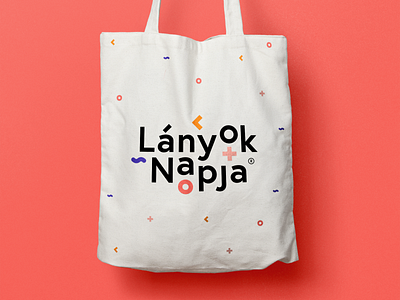 Girls' Day event branding totebag with logo bag brand branding concept event geometric girl girls day identity lanyok napja logo mathematics maths mockup pattern science stem tech technology totebag