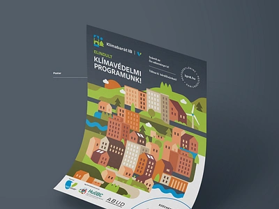 Klímabarát18 - Climate change strategy event branding branding building city climate climate change eco environment global warming green greenhouse house identity illustrater poster illustration logo park poster town tree weather