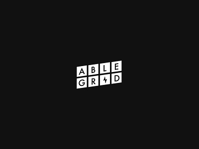 Able Grid Logo able agency black and white blocks bolt brand branding concept grid icon identity lightning logo logo design logo mark logotype mark sign skew tilted