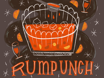 The 12 Drinks of Christmas - Rum punch 12 days of christmas 12 drinks of christmas bowl christmas drawing drink drinking esztersletters festive illustration ipad kitchen pantry procreate pub punch rum rumpunch xmas